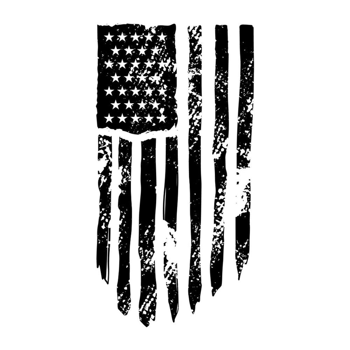 Grunge American Flag Fabric Panel
