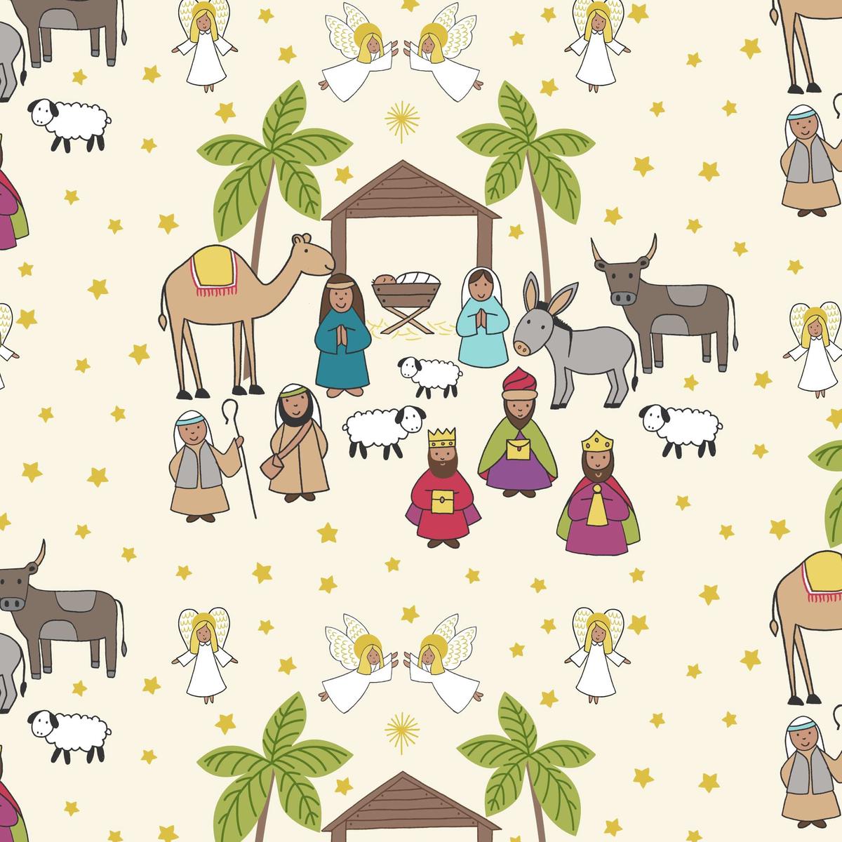 Lewis and Irene Christmas Fabric Away in a Manger