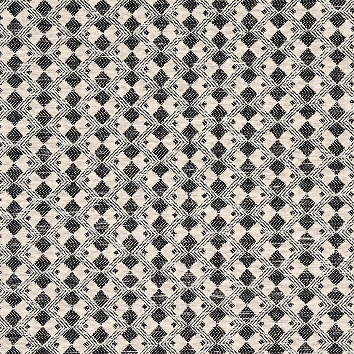SCHUMACHER ESSENTIALS: SMALL SCALE UPHOLSTERY FABRICS HUXLEY PATTERN WOVENS PATTERN WOVENS VINTAGE BLACK - 69871