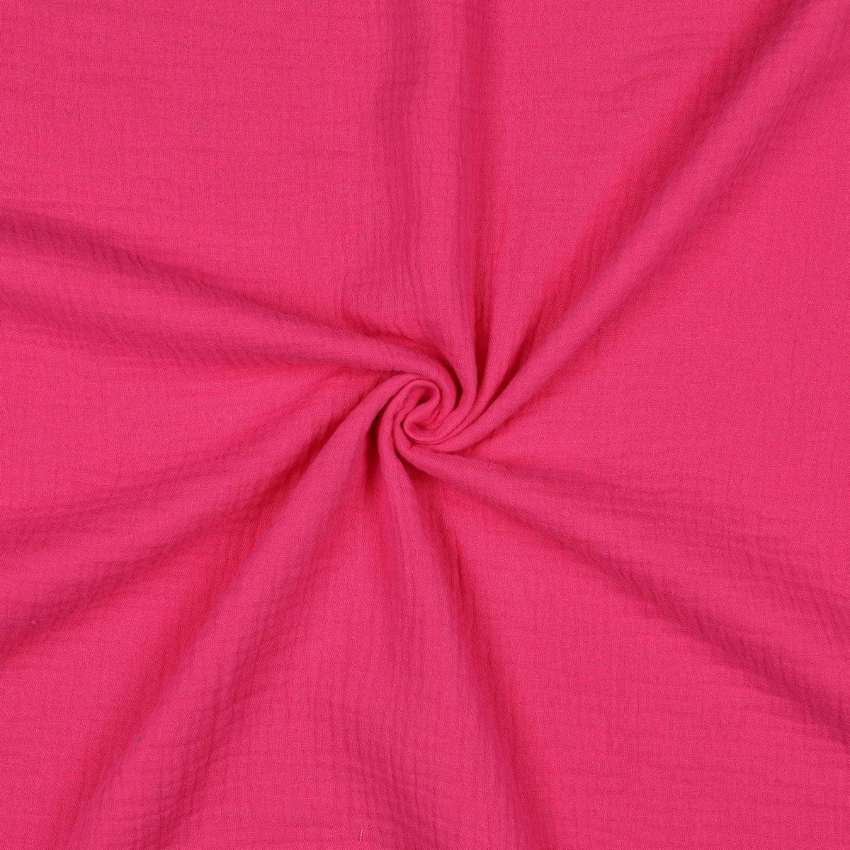 Solid fuchsia double gauze 057 Oeko-Tex certified (price per 10cm)