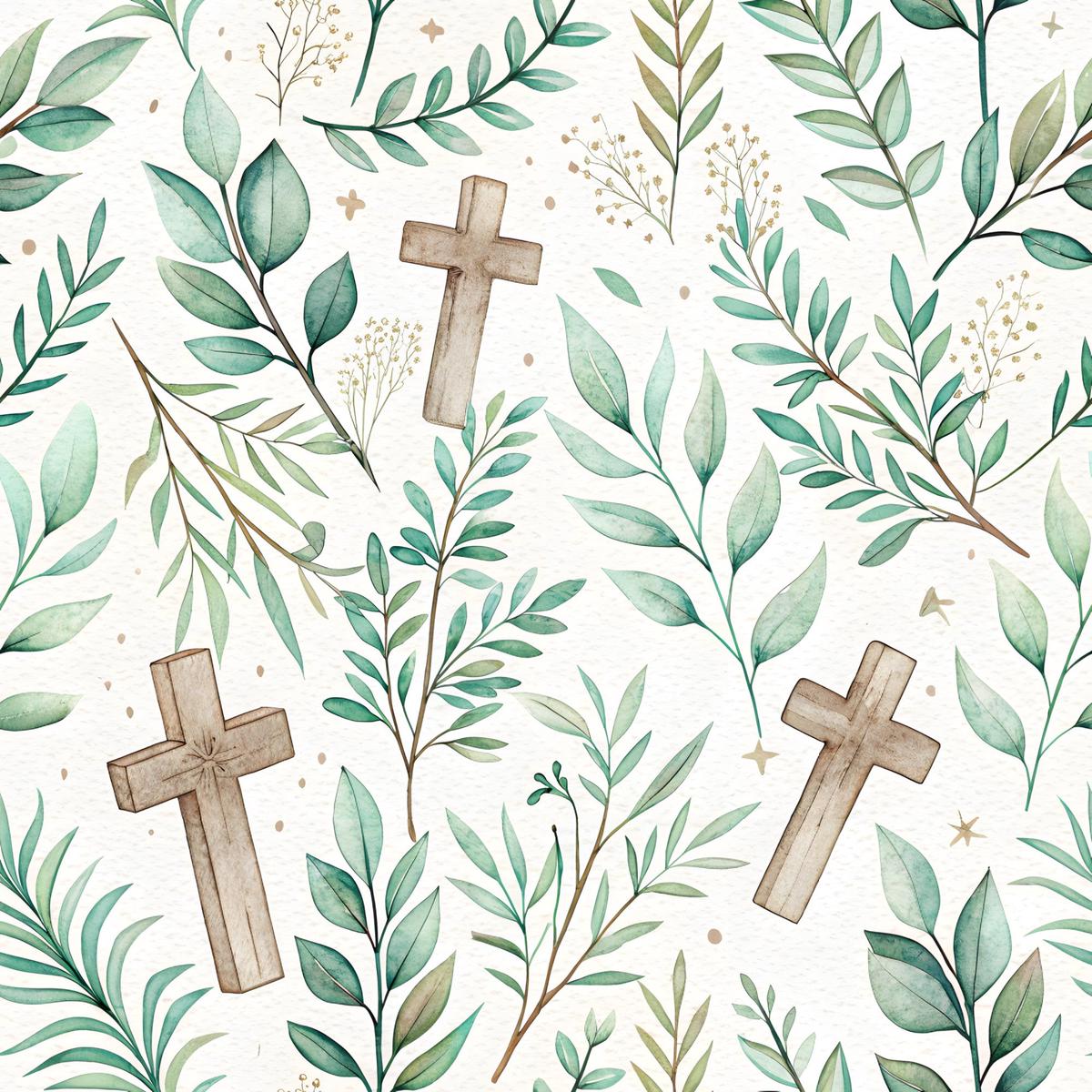 Floral Christian Faith Pattern 4 Quilting Cotton Fabric