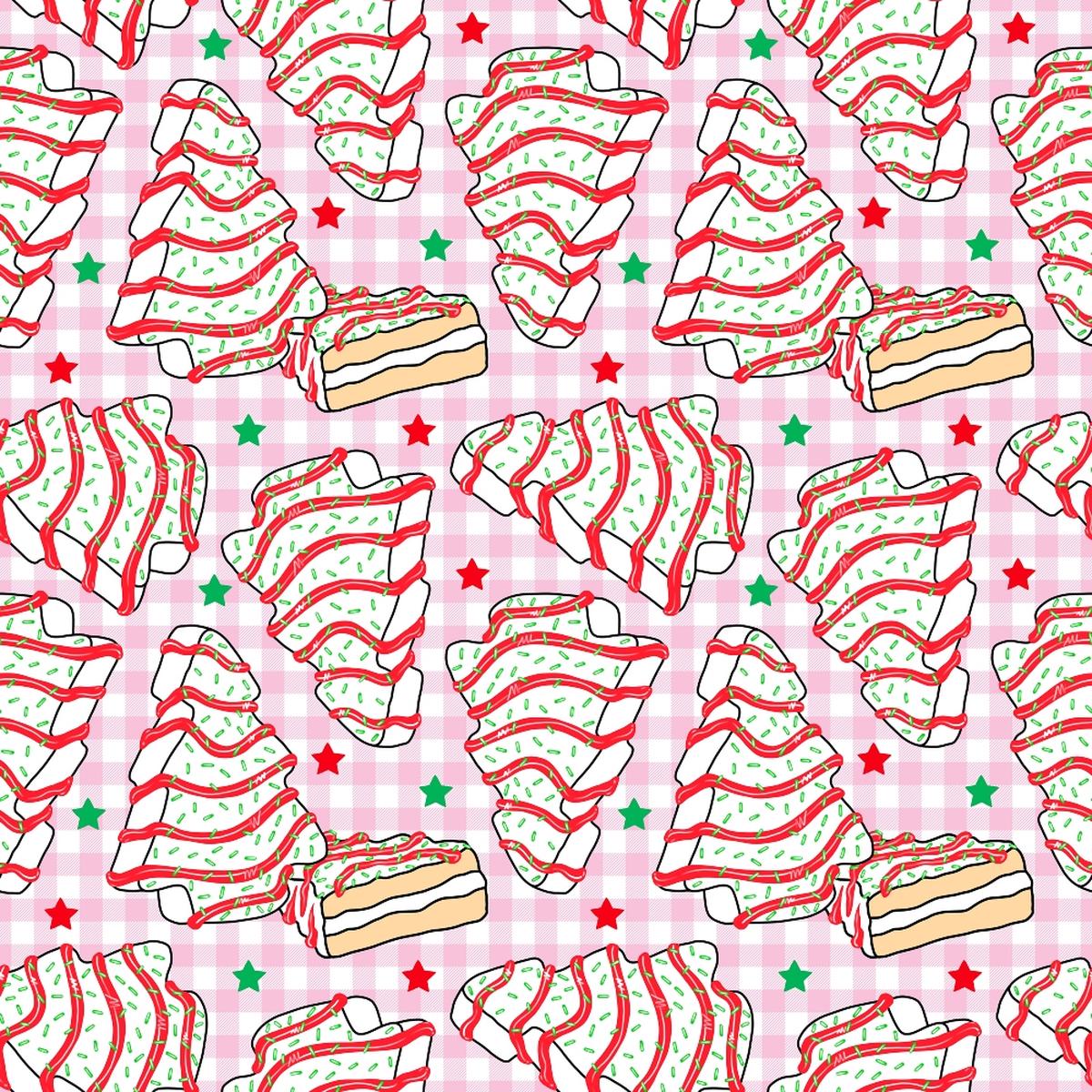 Christmas Tree Cakes Pattern 2 Quilting Cotton Fabric