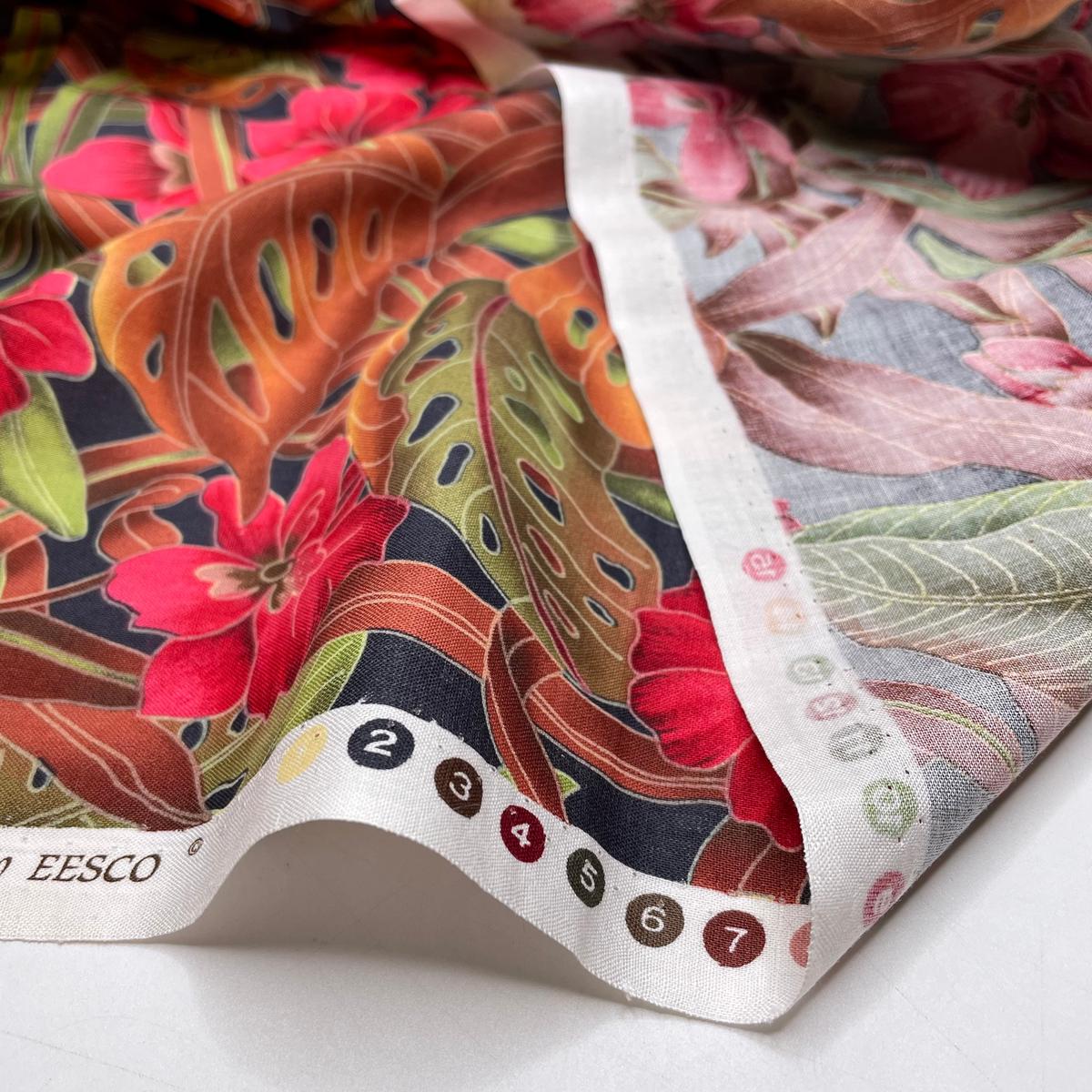 Eats Shoots And Leaves - Cotton Woven - Red/Green Leaves - 1M Bundle