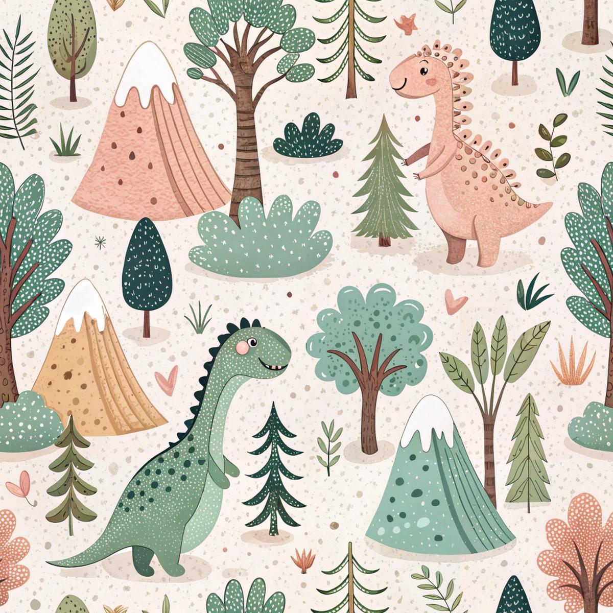 Fun Cartoon Dinosaur Pattern 7 Quilting Cotton Fabric