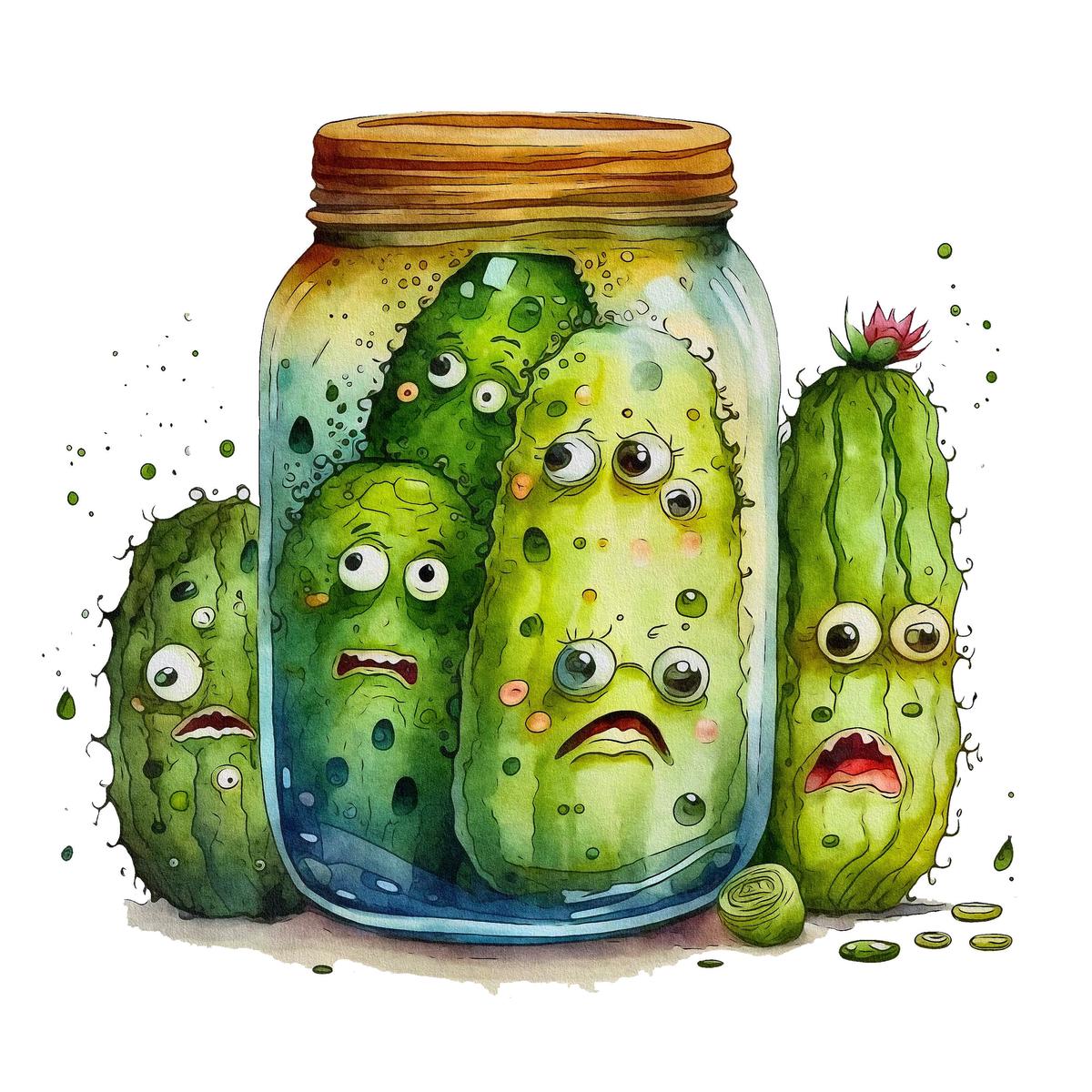 Grumpy Vegetables Scene #7 Fabric Panel