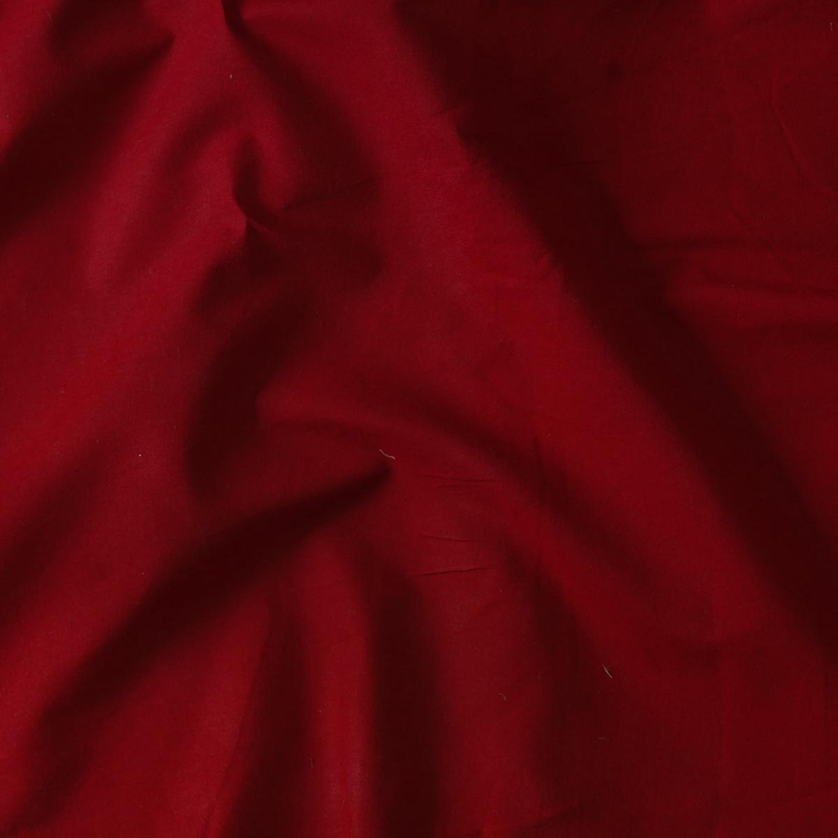 Pure Cotton Gamthi Red Plain Fabric