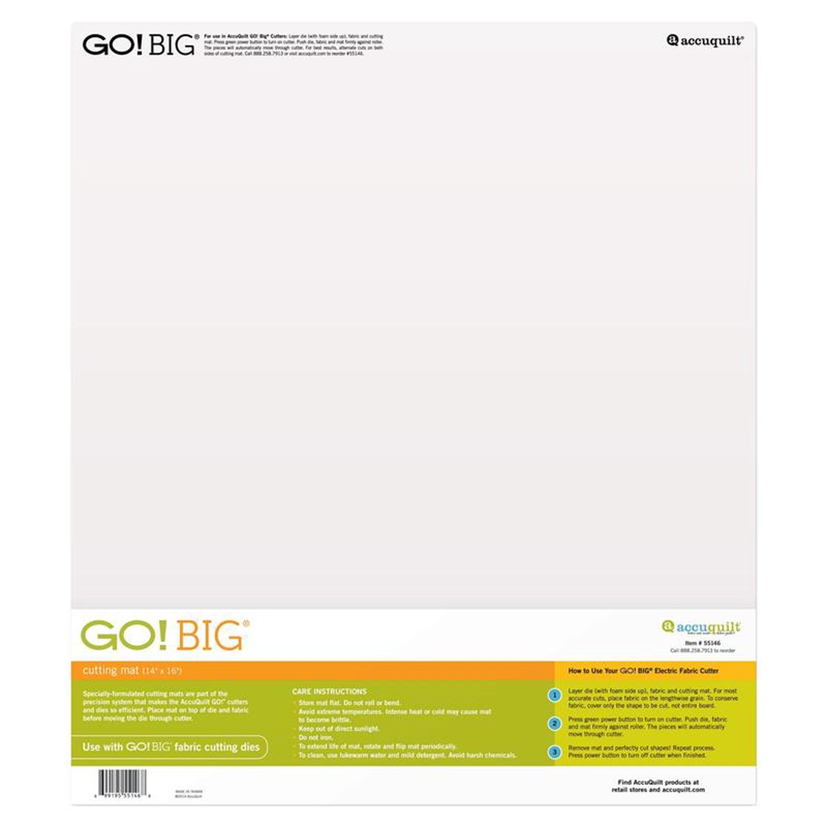 AccuQuilt GO! Big Fabric Cutting Mat 14x16" 55146