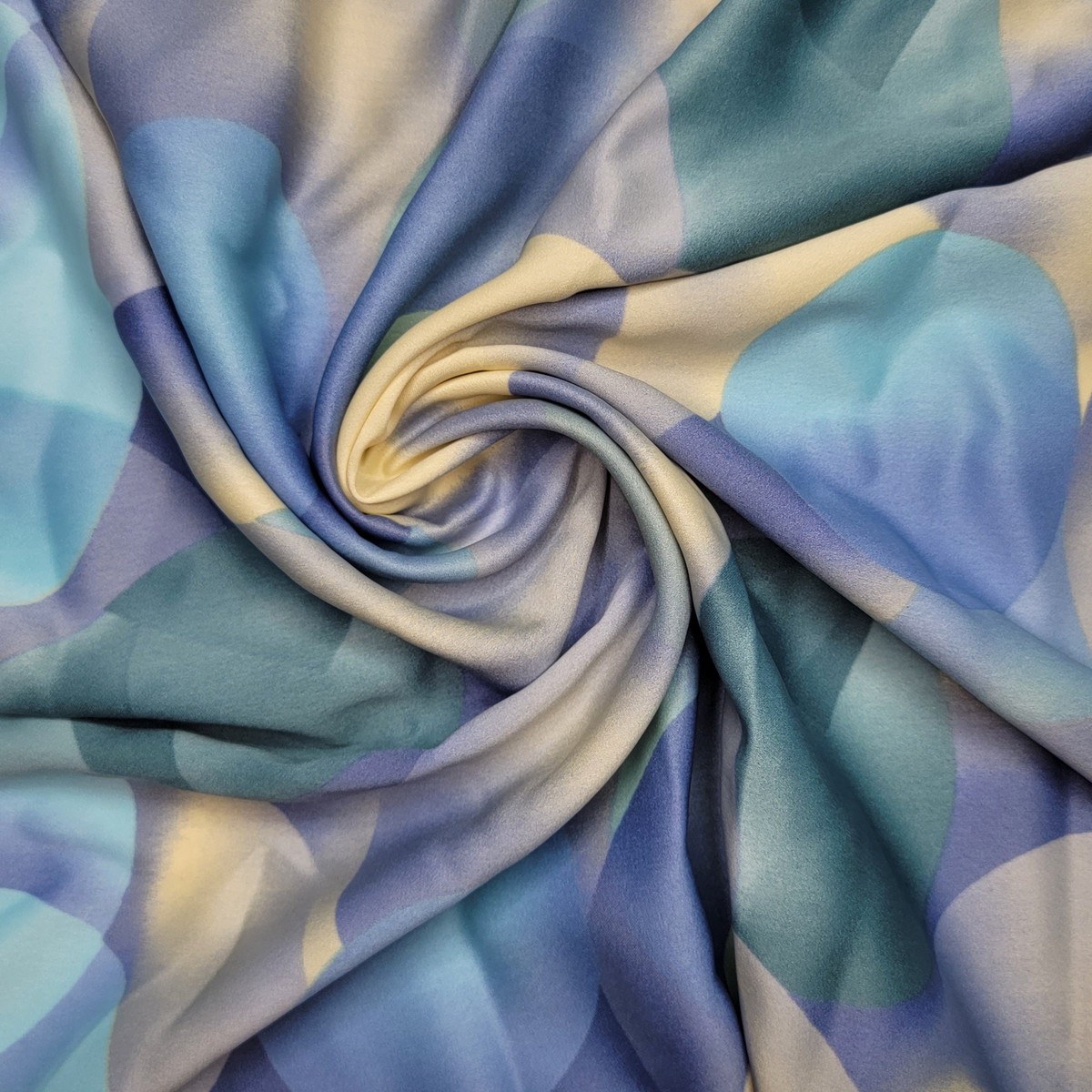 Elsa's Pantone - Satin Poly Woven - Blue Multi Abstract - 1.6M Bundle