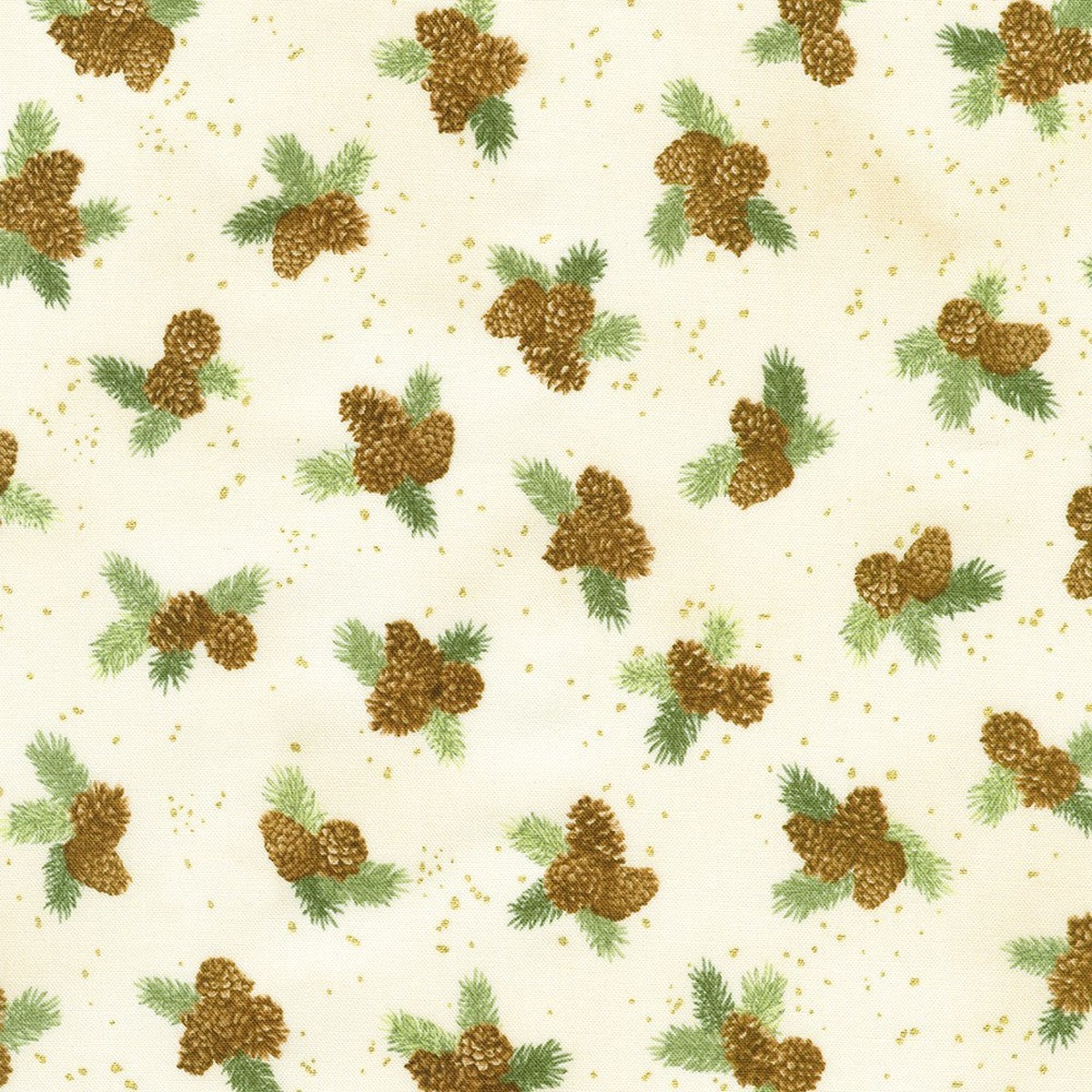 Robert Kaufman - Holiday Flourish - Forest Glen -SRKM-23707-84 CREAM