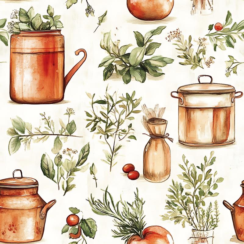 Vintage Kitchen Ingredients Pattern 10 Quilting Cotton Fabric
