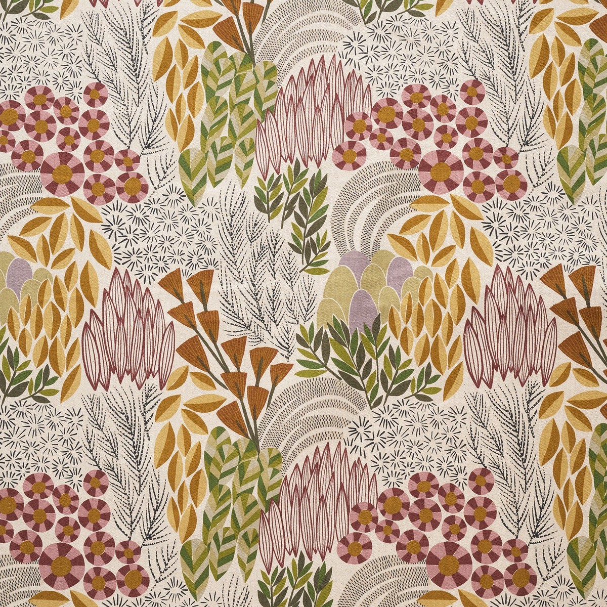 Bloom by Bookhou CottonLinen Lightweight Canvas - Garden in Natural NEW