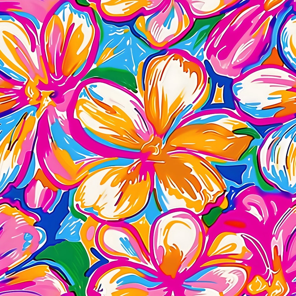Groovy Hippie Pattern 20 Quilting Cotton Fabric