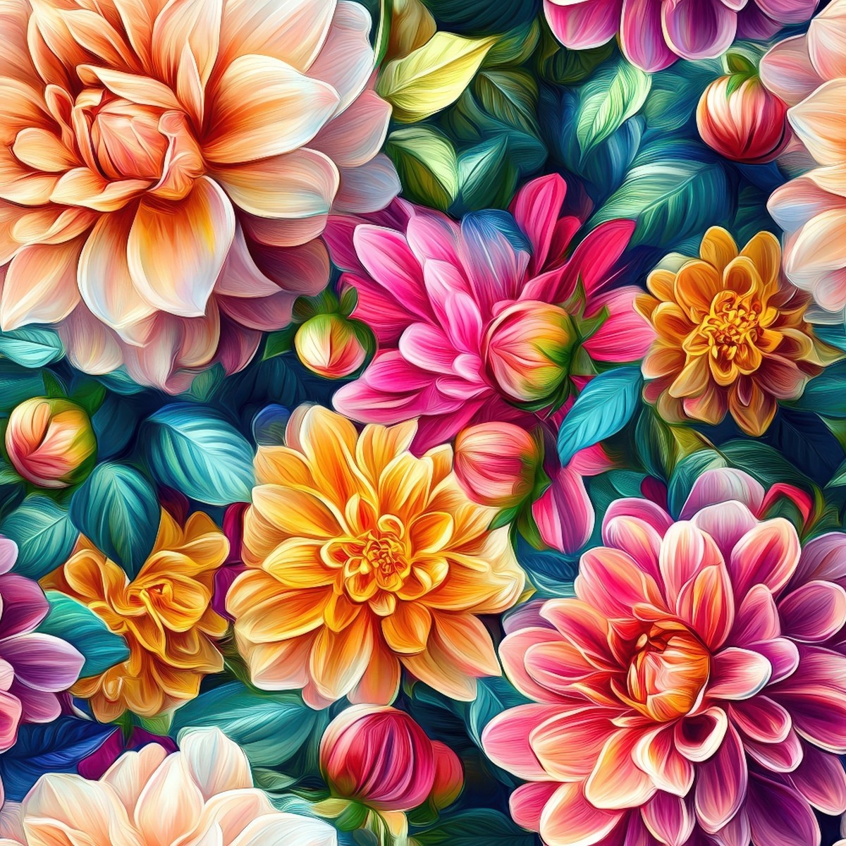 3D Colorful Florals Pattern 11 Quilting Cotton Fabric