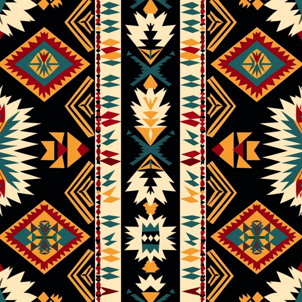 Retro Native American Pattern 5 Quilting Cotton Fabric