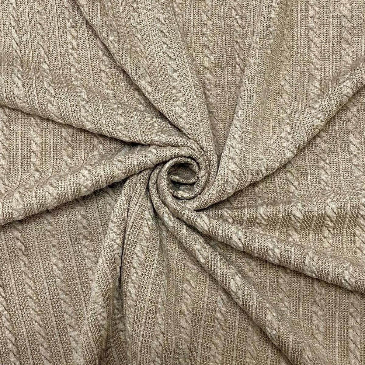 Warm Beige Rope Knit Fabric