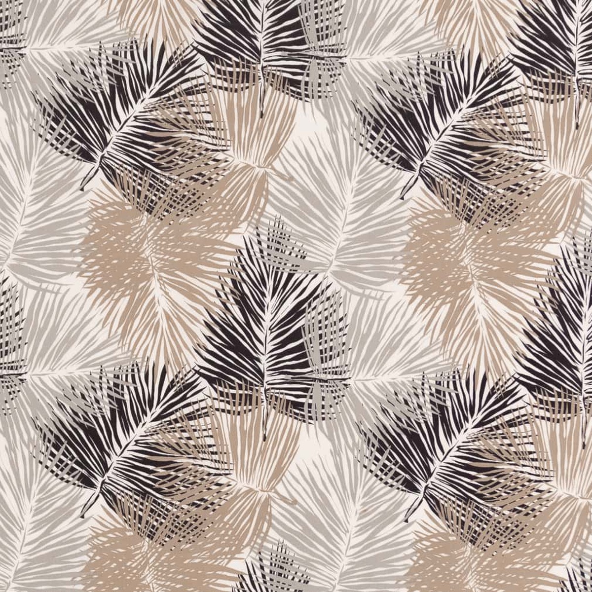D2721 Leaves,Tropical & Botanical Driftwood Grey & Silver Charlotte Fabrics