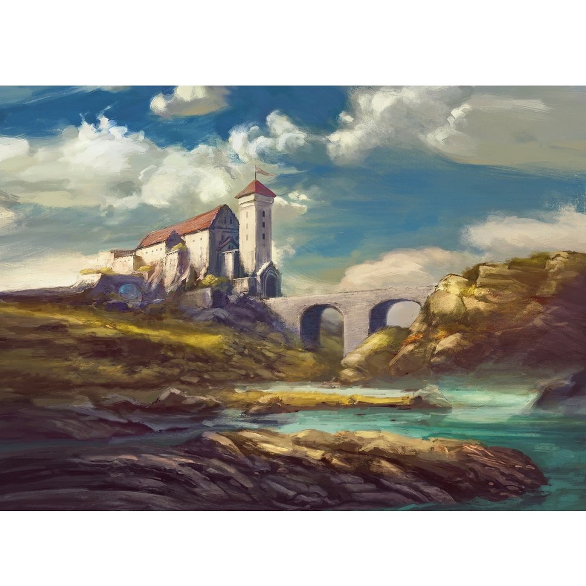 Medieval Castle Fabric Panel