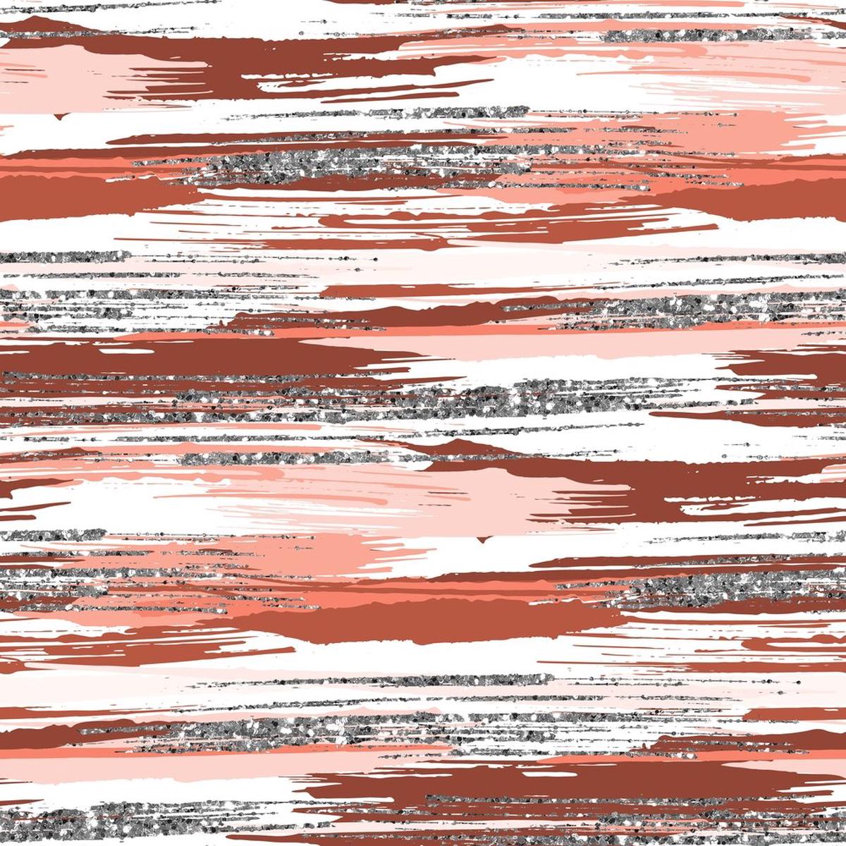 Silver Glitter and Brush Stroke Fabric - Camellia