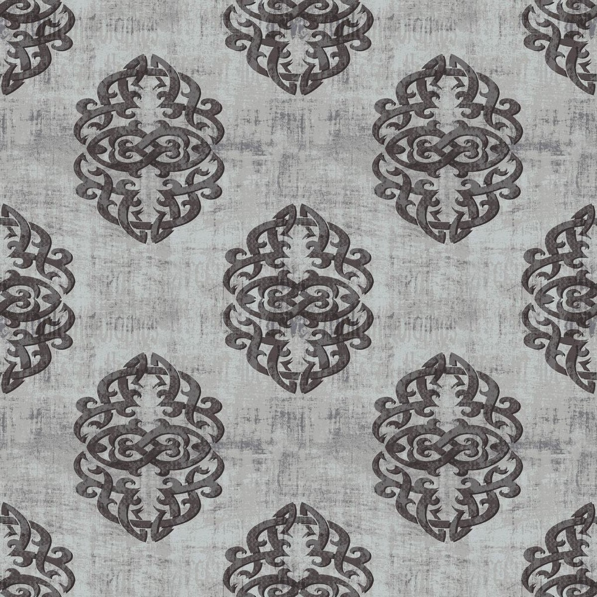 Guinevere Damask - Charcoal - RM Coco - Fabric by the Yard