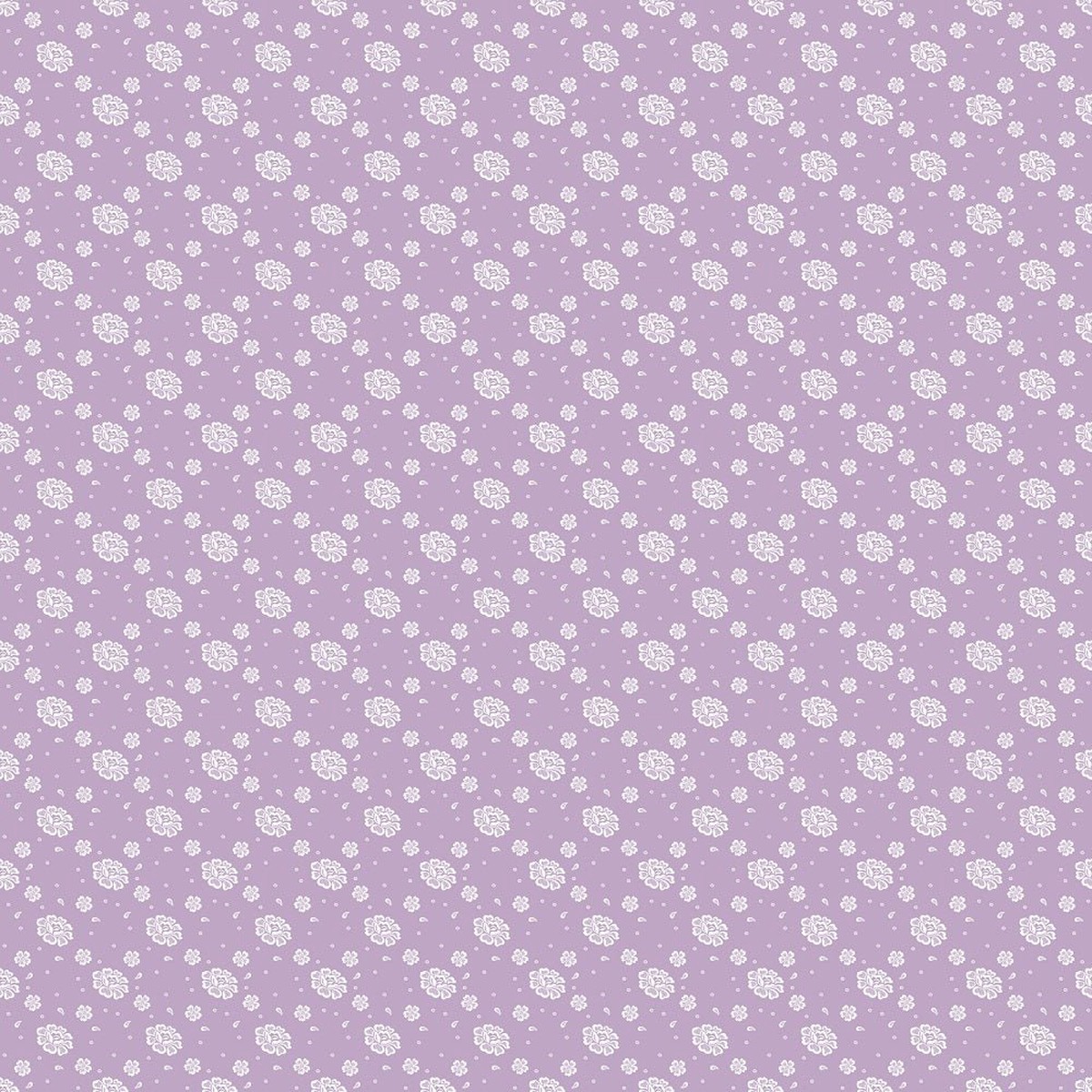 Small Flowers Fabric - Purple