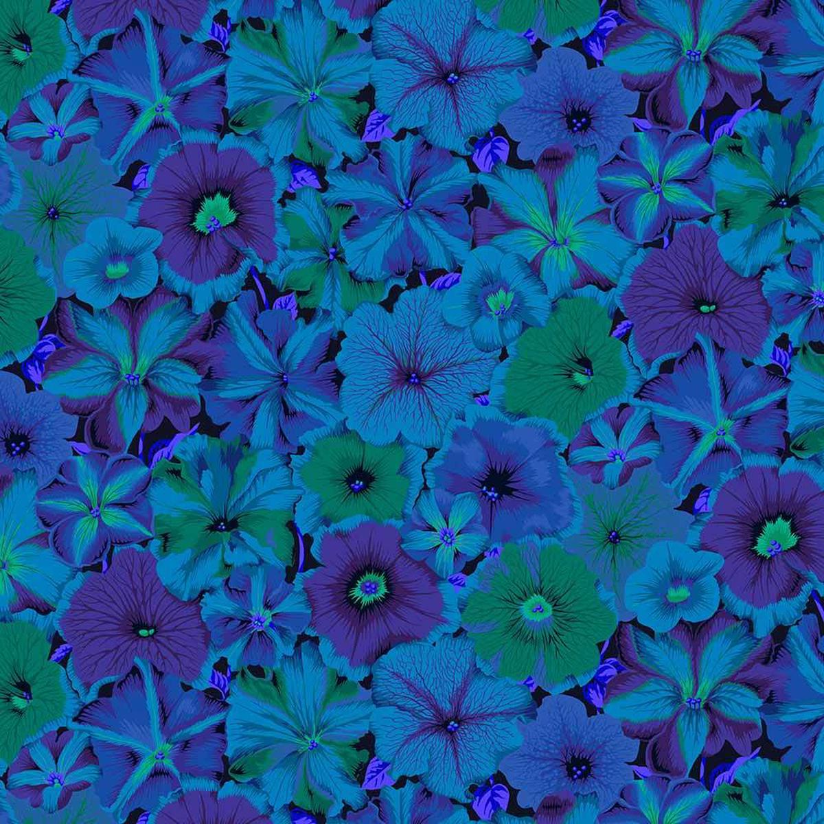 FreeSpirit - Kaffe Fassett Collective Classic - Petunias - Blue - Yardage