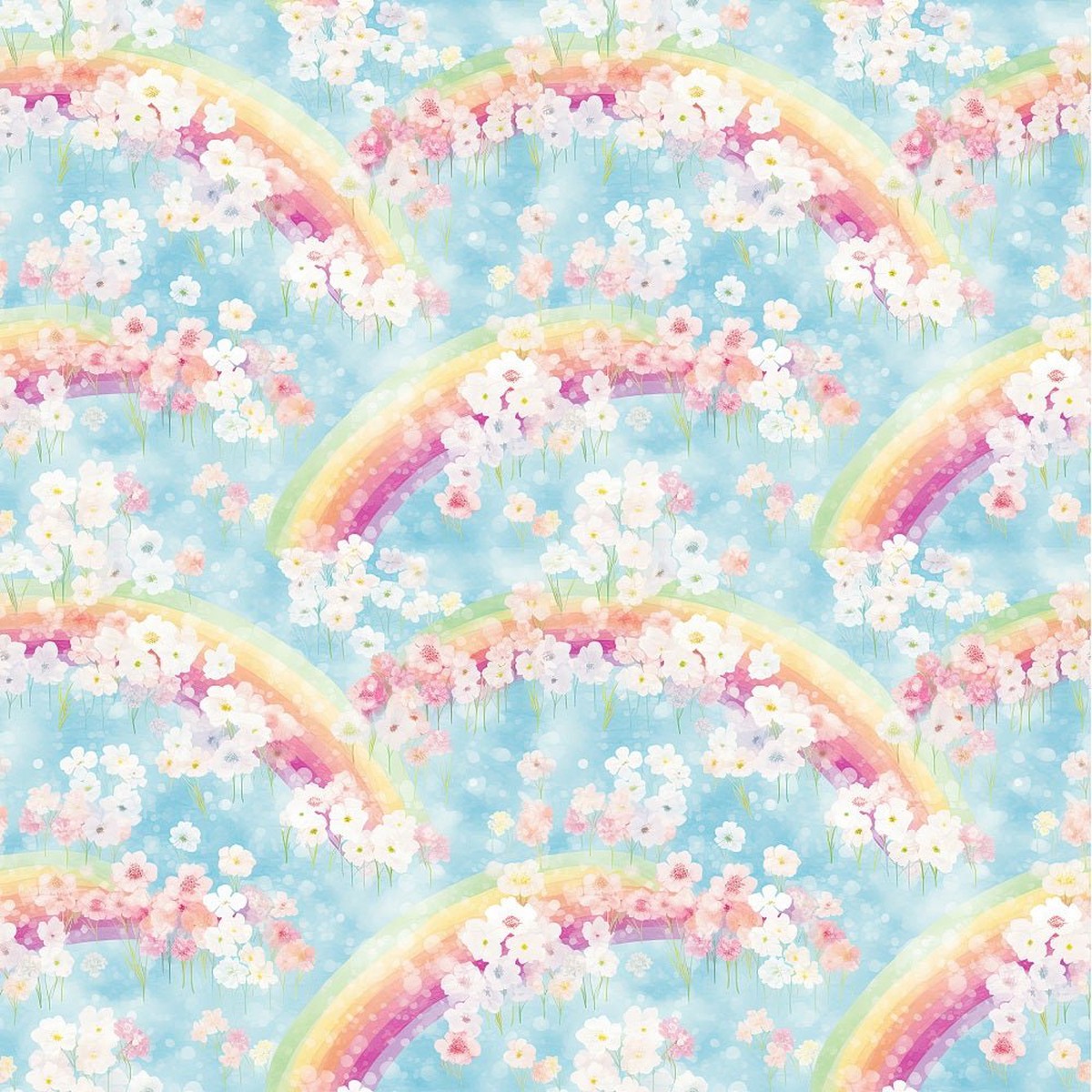 Shabby Pastel Rainbow Pattern 7 Fabric
