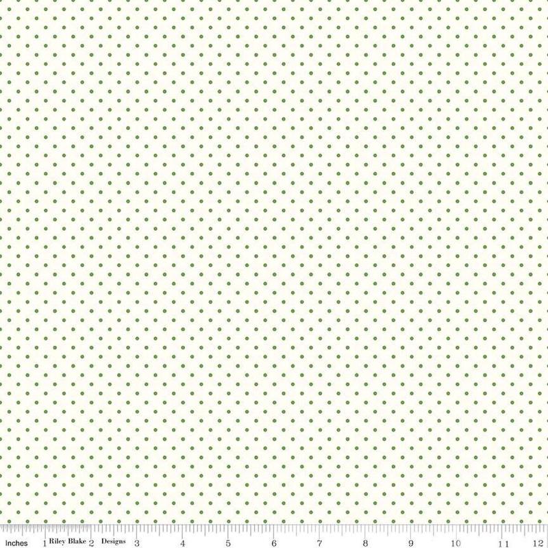Fabric Riley Blake Basics Clover La Creme Swiss Dot by the Quarter Yard C600-CLOVER