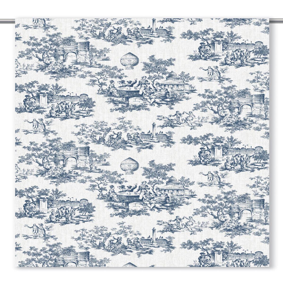 'Bel Canto' Fabric by the Yard (Navy Blue/ White)
