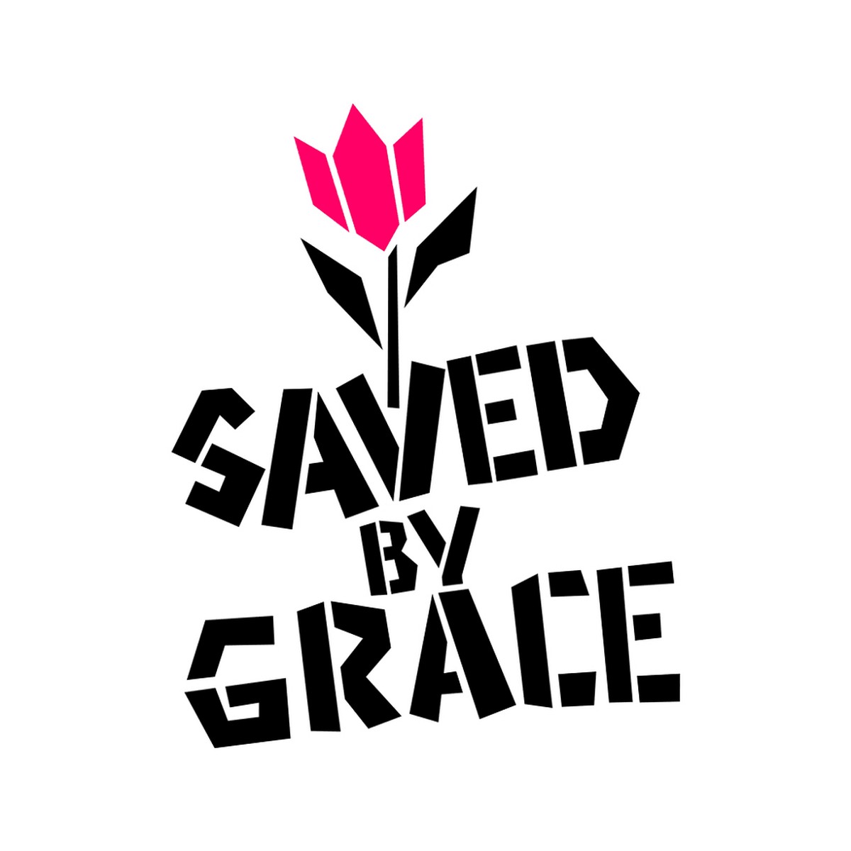Saved By Grace Fabric Panel - Black