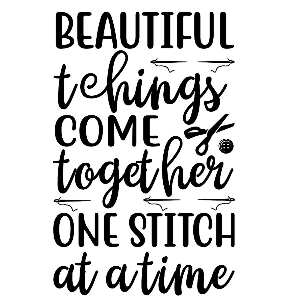 Beautiful Things Come Fabric Panel - BlackWhite
