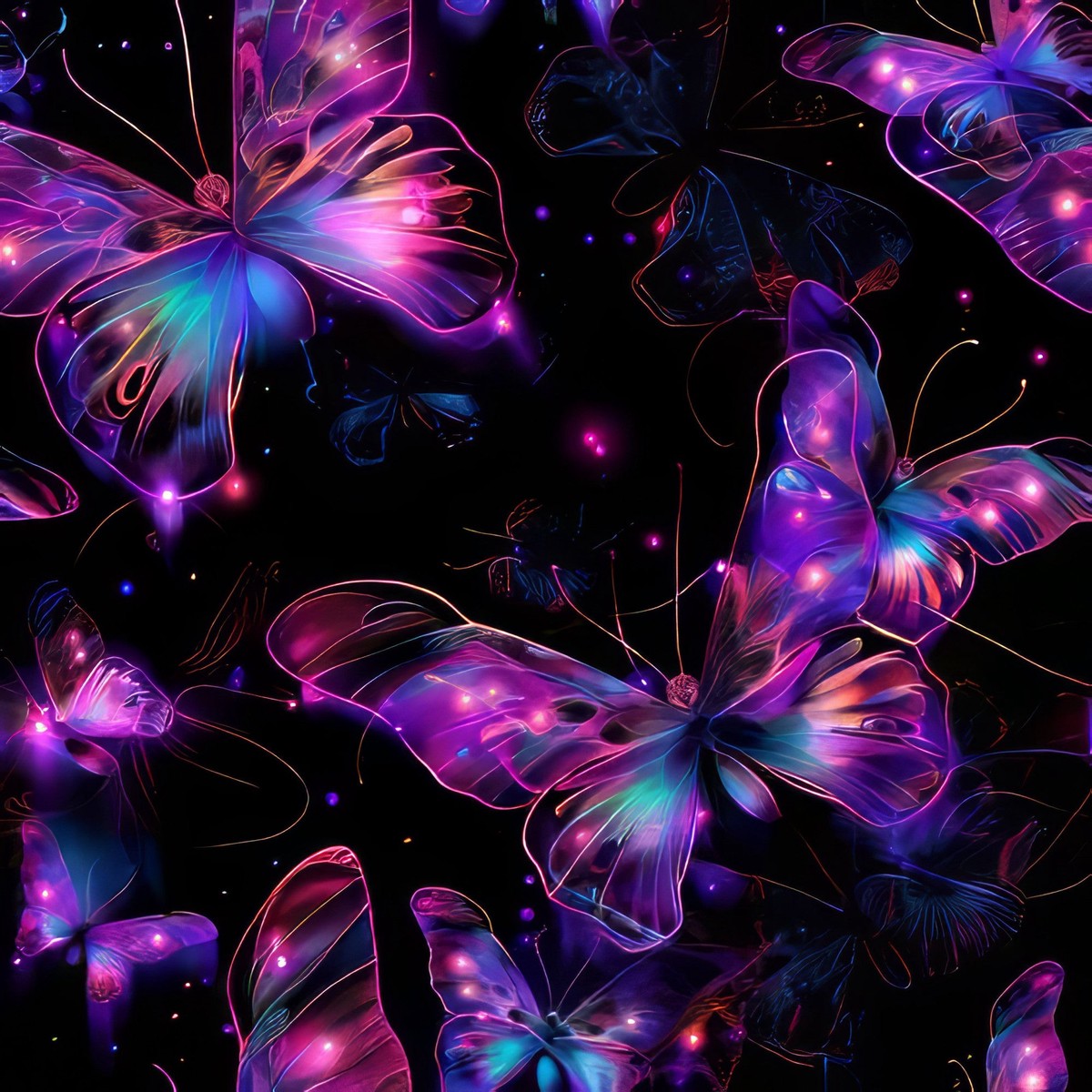 Celestial Butterfly Garden Pattern 18 Quilting Cotton Fabric