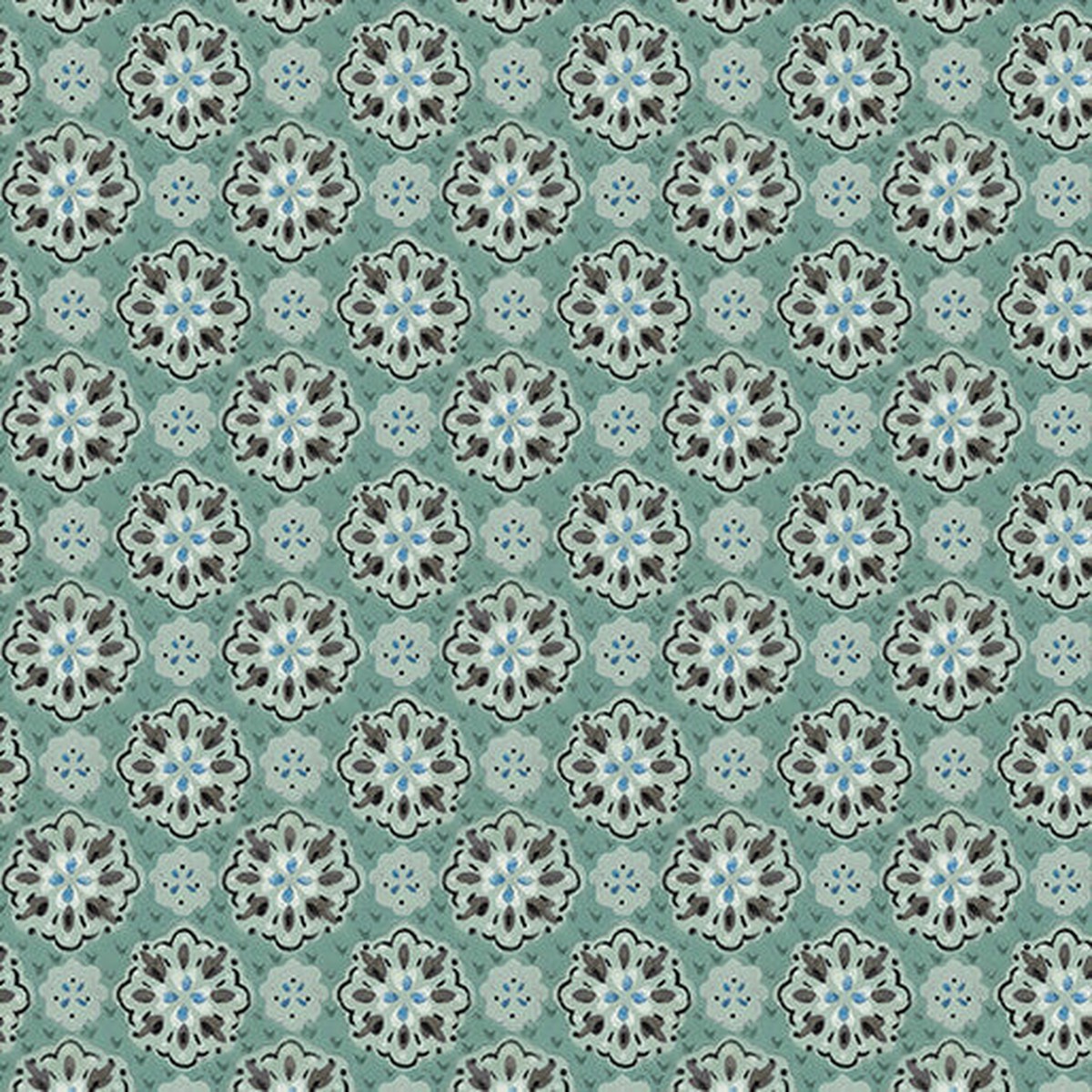A Heart Led Life - Medallion Magic - Dark Teal 44" / 45" Fabric Per Yard