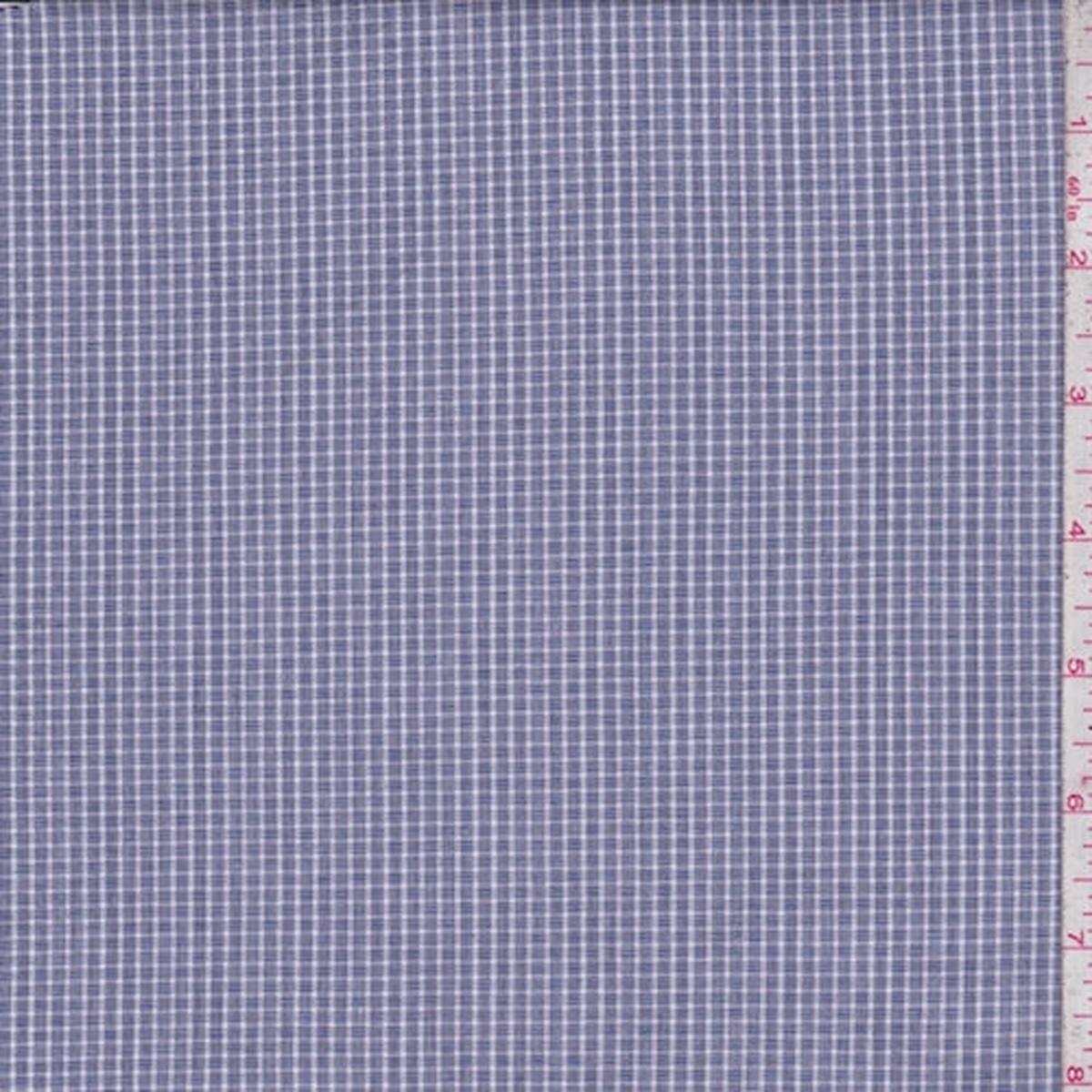 1 1/4 YD PC-Ink Blue Mini Check Shirting Fabric