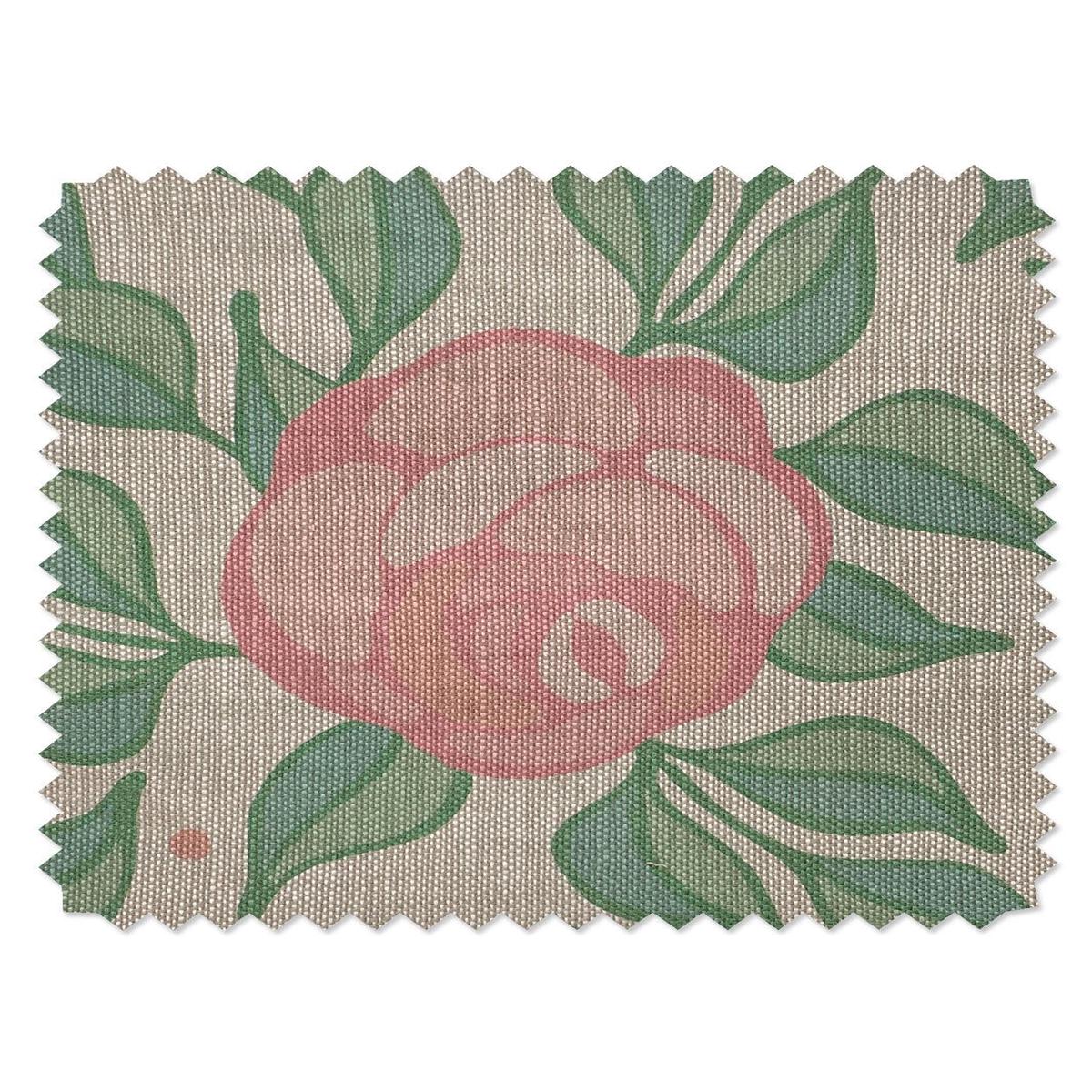 'Groovy Floral' Flax Linen Fabric by Barbie - Ballet Slipper