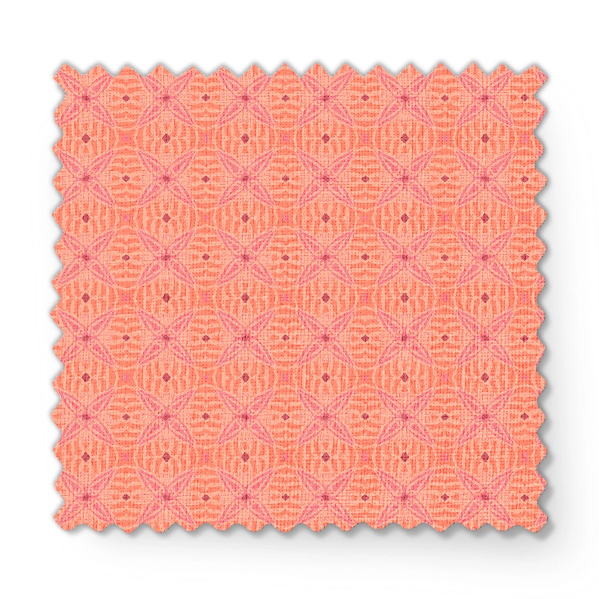 Warm Starburst on Pink & Orange Fabric