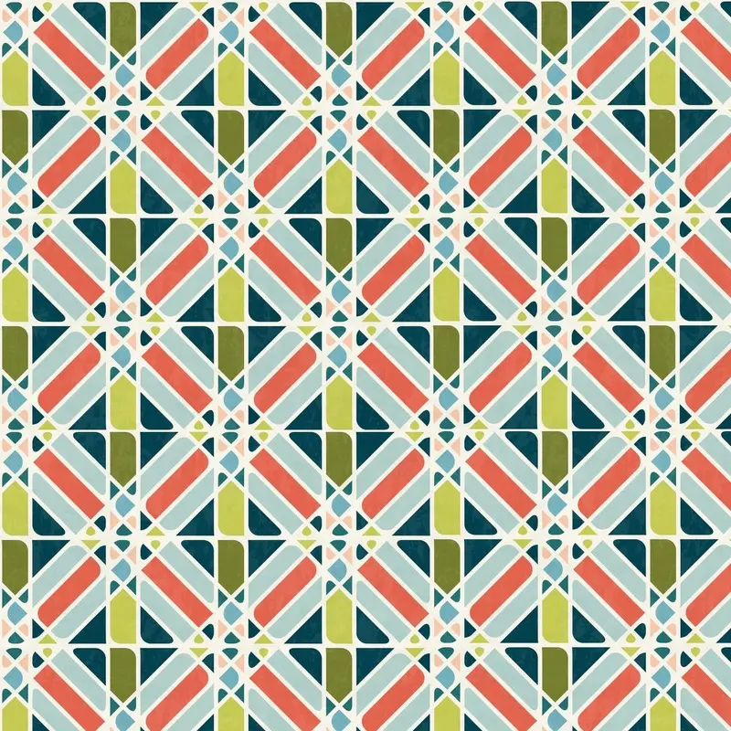 Mid-Century Criss Cross Fabric - Multi
