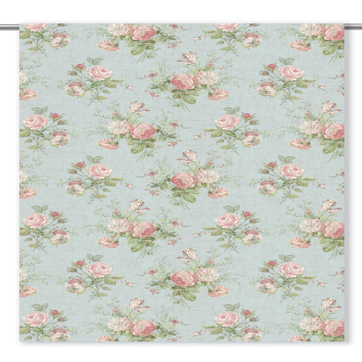 'Barmer' Fabric by the Yard (Powder Blue/ Pastel Pink)
