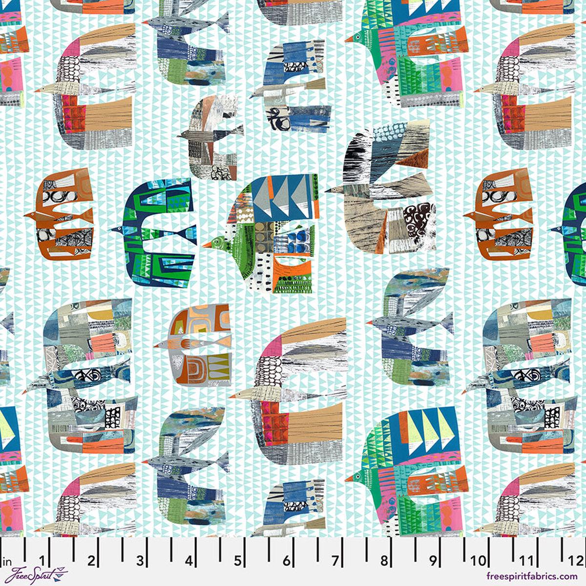 Flying South Quilt Fabric - On the Wing in Turquoise - PWCY003.TURQUOISE
