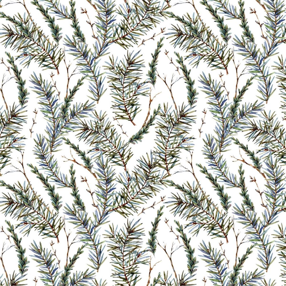 Vintage Fir Tree Branches Fabric