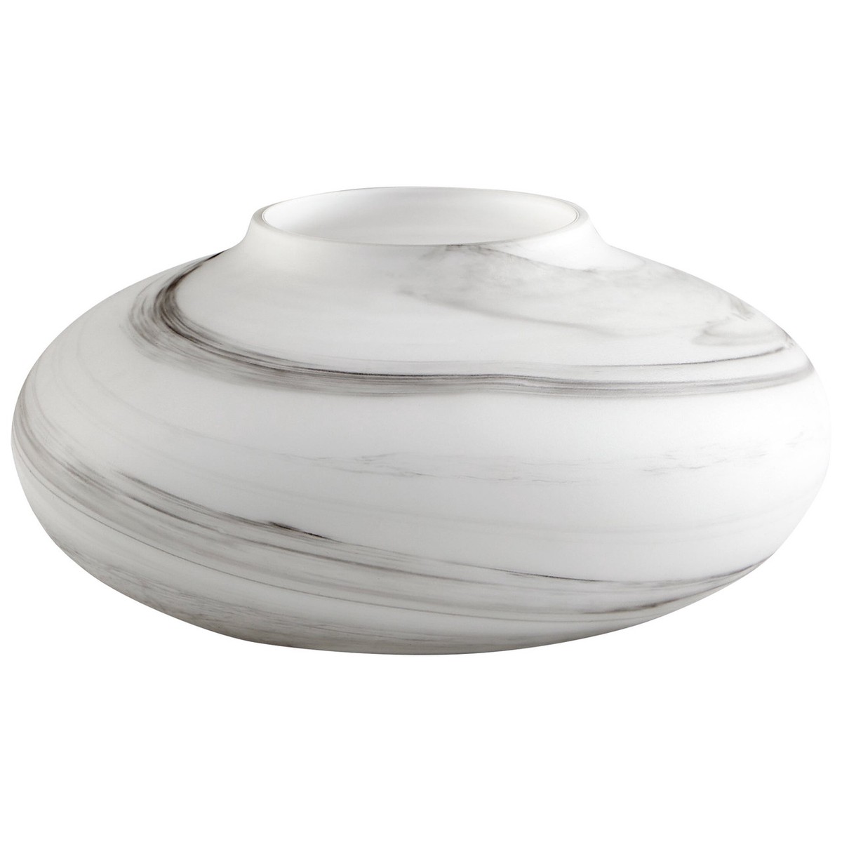 Small Moon Mist Vase in White And Black Swirl by Cyan Design