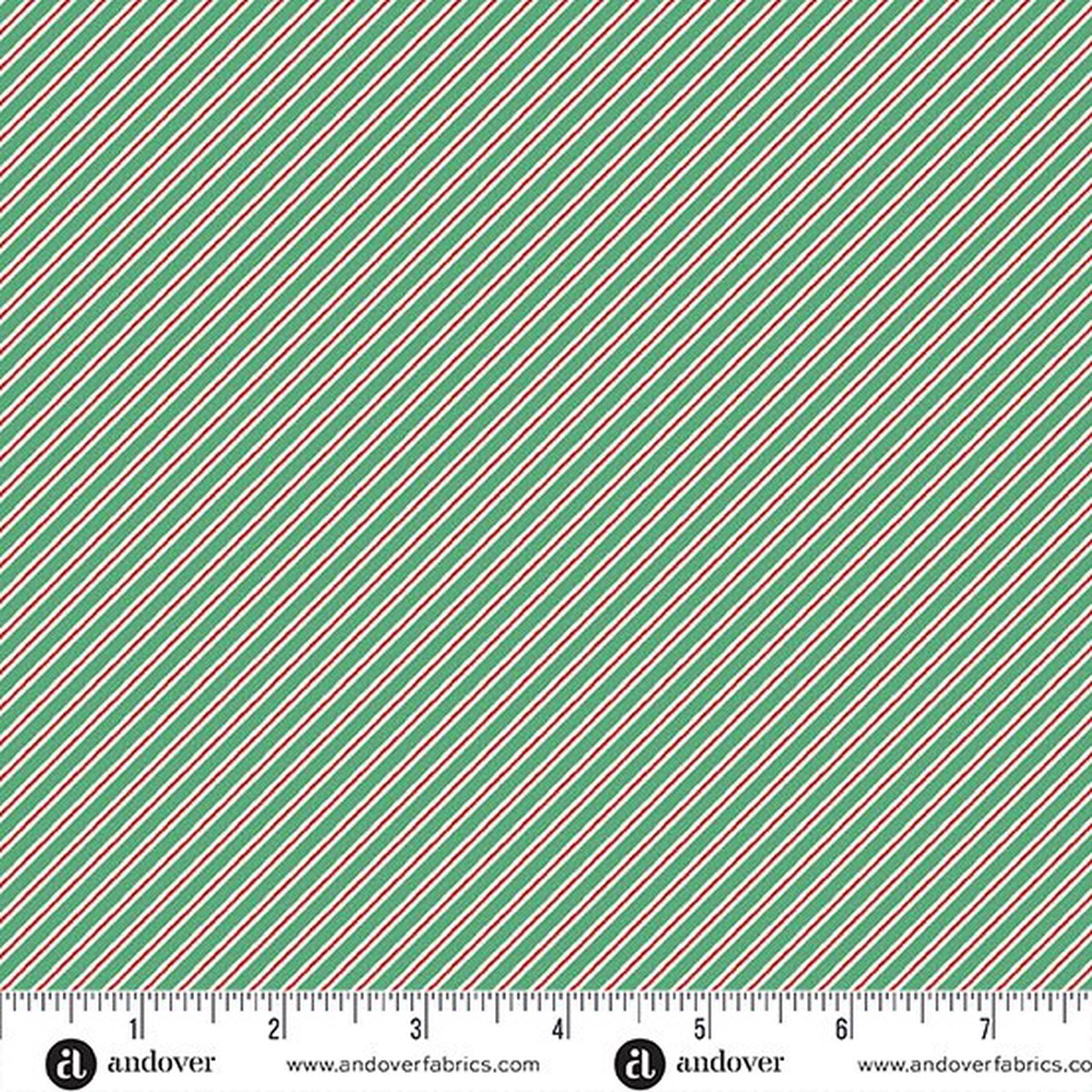 Andover - Makower UK - Nutcracker - Candy Cane Stripe Green 227-G