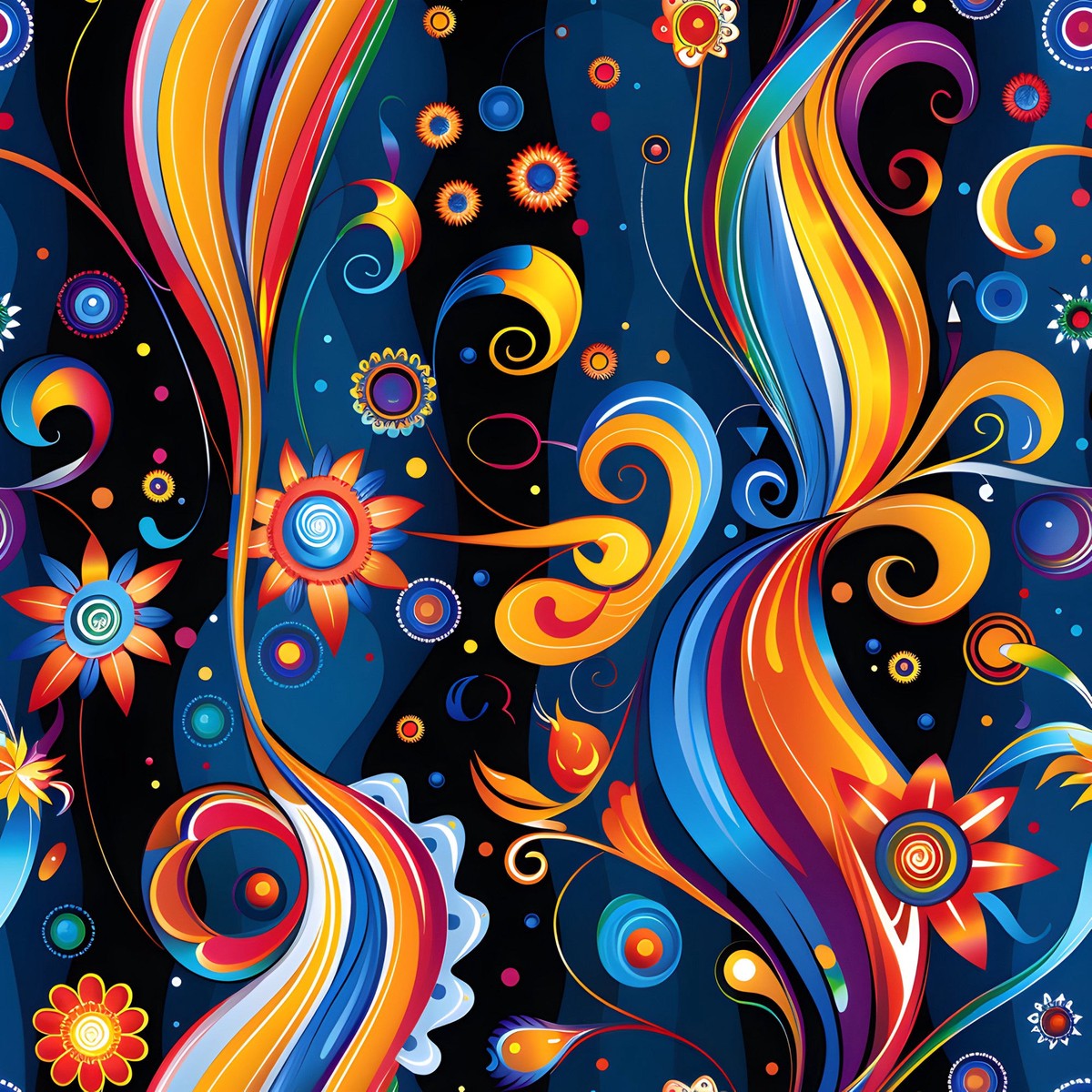 Fantasy Swirl Art Pattern 11 Quilting Cotton Fabric