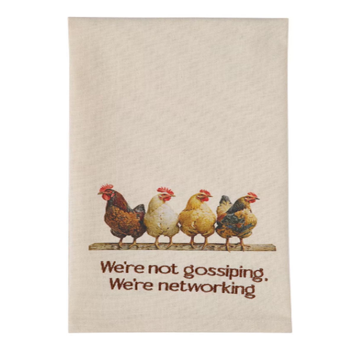 Four Chickens In A Row Decorative Dishtowel