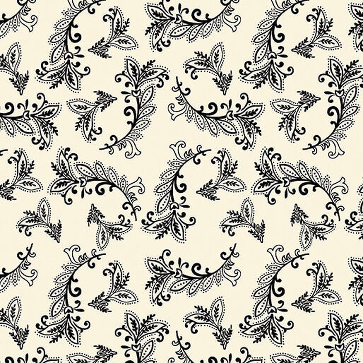 Harvest Gathering - Vining Scroll - Cream/Black 44" / 45" Fabric Per Yard