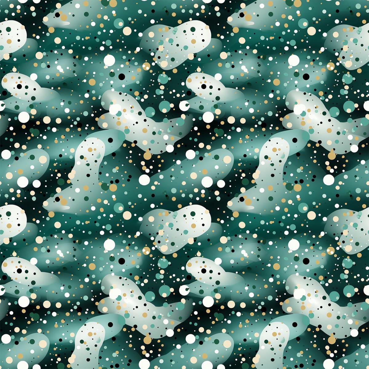 Green Confetti Pattern 10 Quilting Cotton Fabric