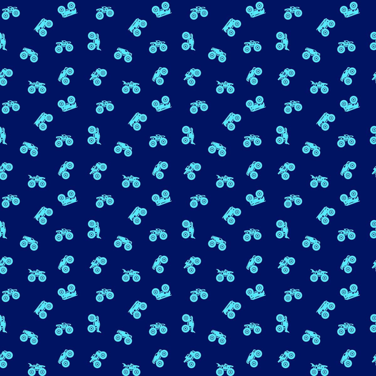 21" End of Bolt - Hot Wheels Monster Trucks Silhouette C12953 Navy - Riley Blake - Trucks Truck - Quilting Cotton Fabric - LIcensed Product