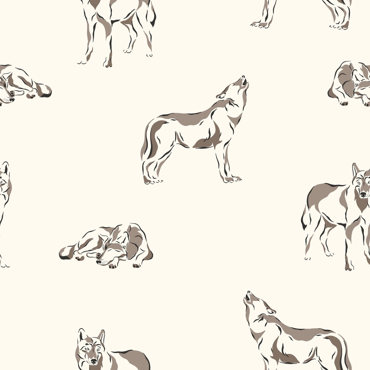 Forest Animal Pattern 14 Quilting Cotton Fabric