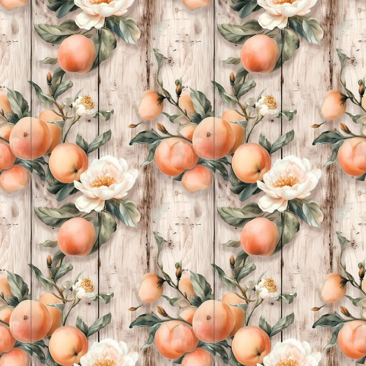 Fruits Wood Planks Pattern 9 Fabric