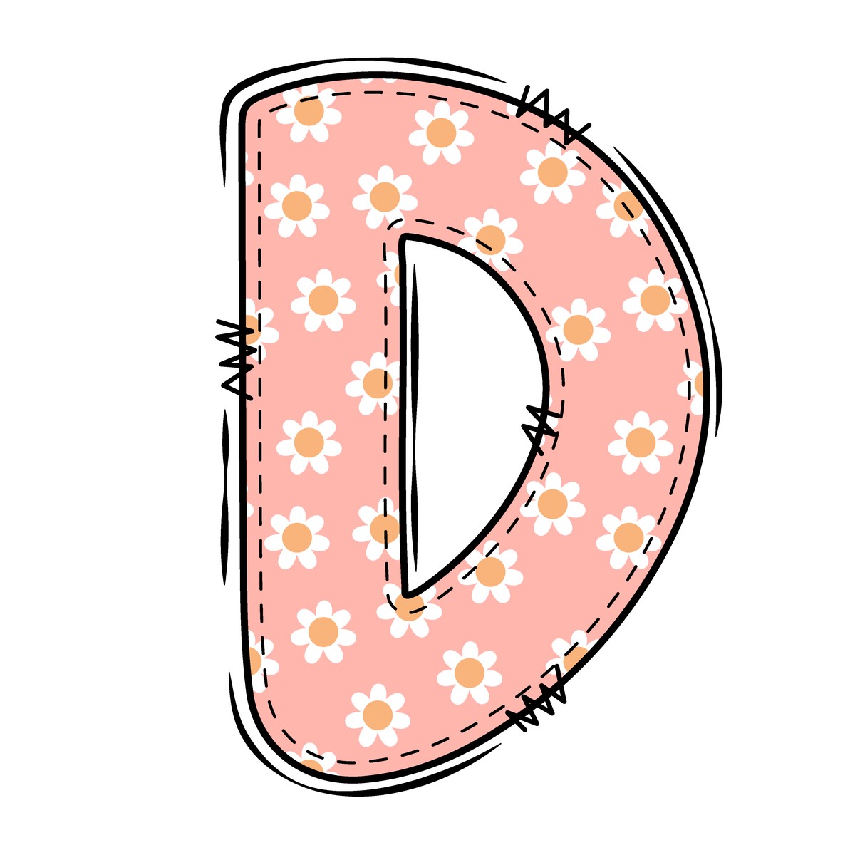 Groovy Doodle Flowers D Fabric Panel