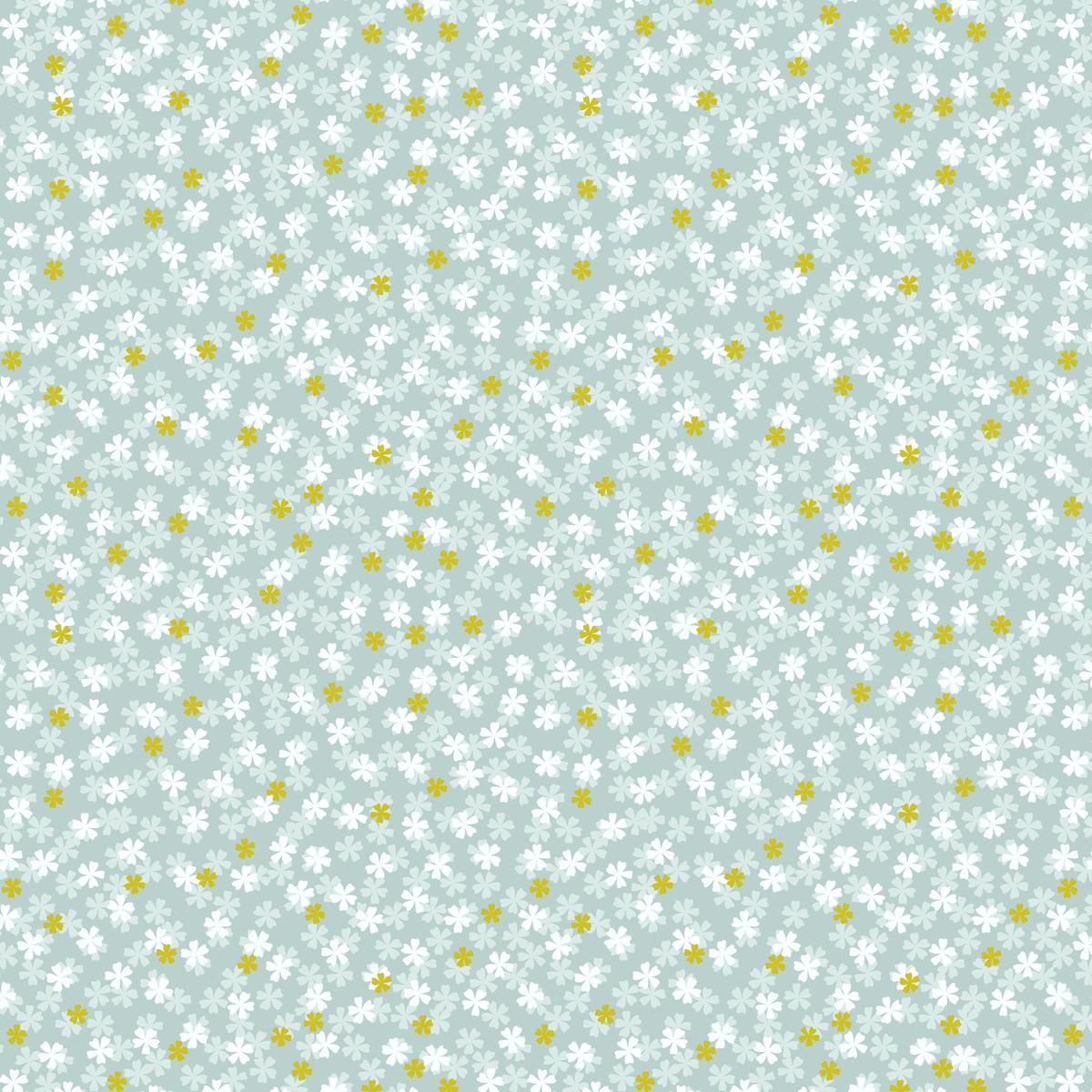 Lewis and Irene Sakura - Tiny Blossom on Duck Egg With Gold Metallic A920B